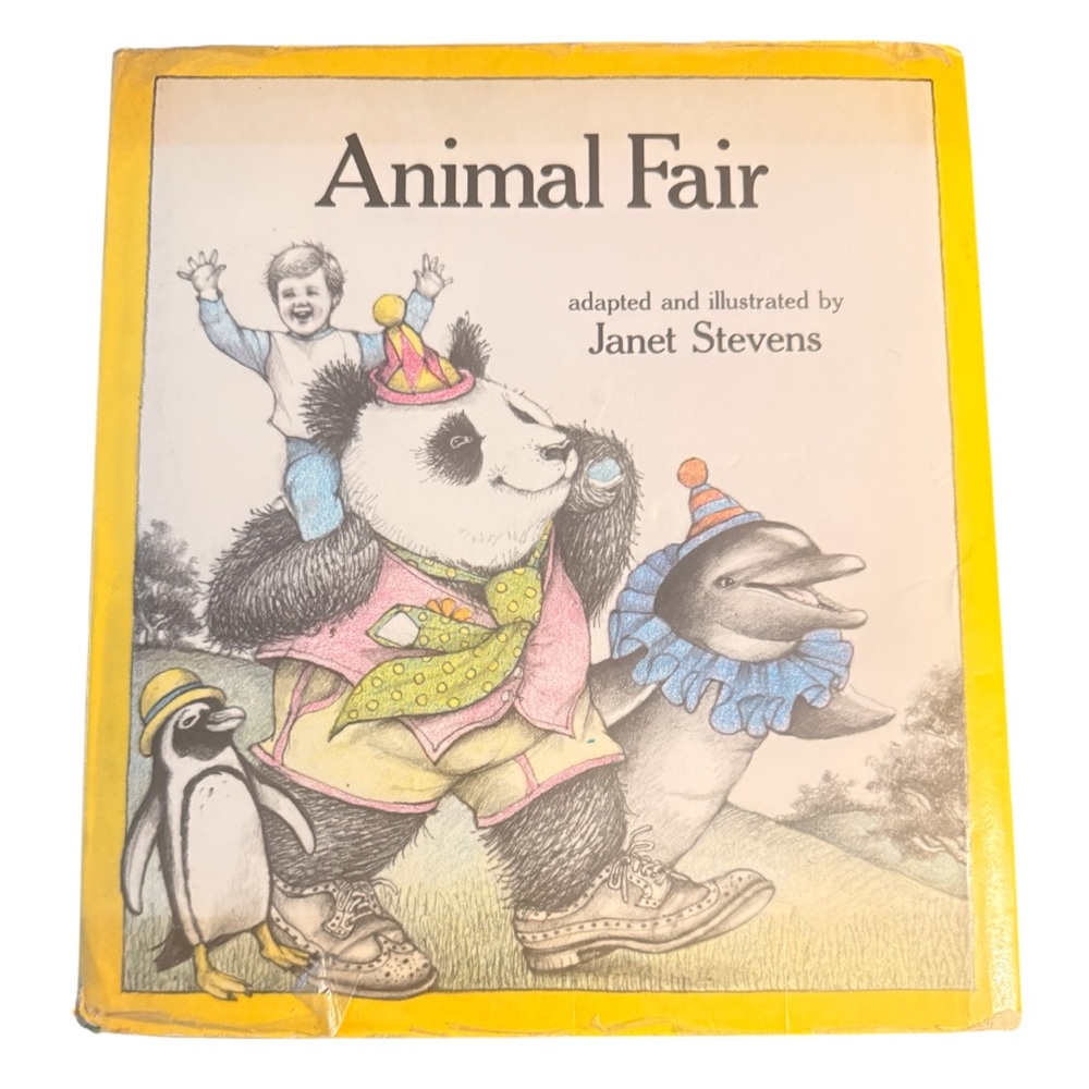 Animal Fair Book by Janet Stevens, Signed Copy, First Edition Hardcover, Rare‎